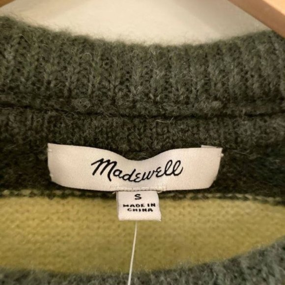 MADEWELL Striped Fulton Pullover Sweater; Size S. - Picture 3 of 7